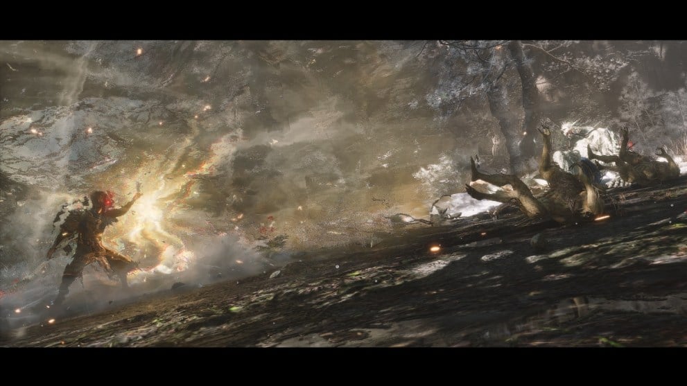 Black Myth Wukong using the deflect spell