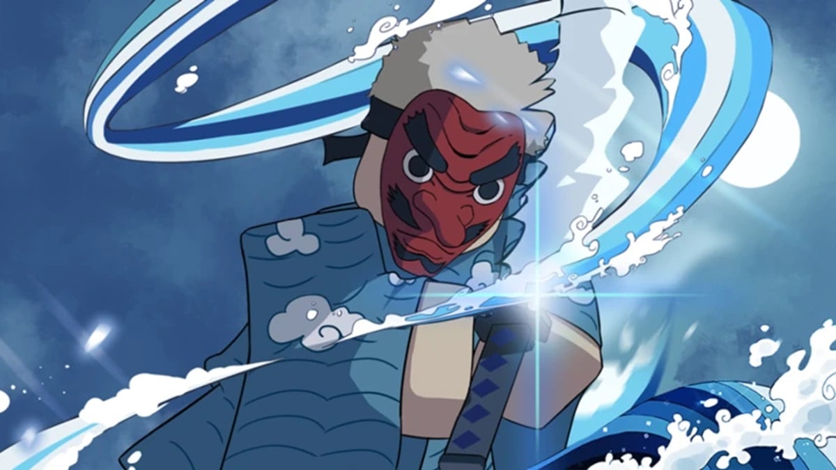 Demon Soul Simulator codes - a character wearing a classic japanese mask slashing the air